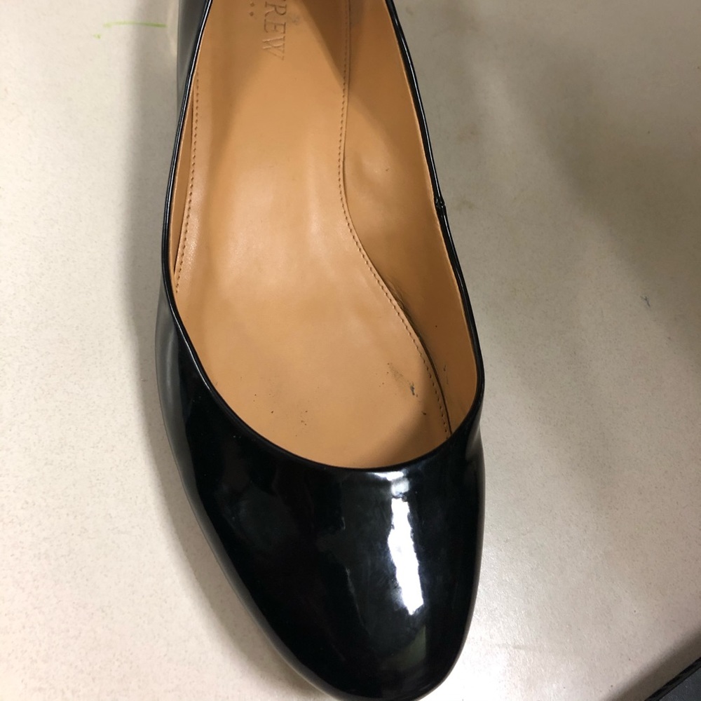 JCrew Factory Patent Flat with Gold Heel
